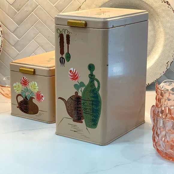 1950s Ransburg Canisters - Magnificent set of 2 - Picture 3 of 16